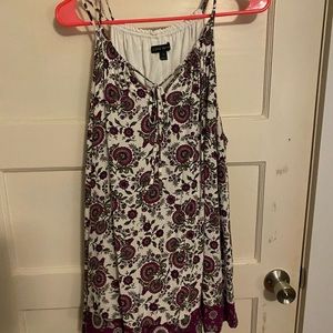 Sleeveless lined tank with front tie